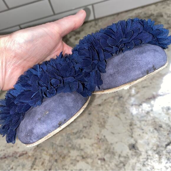 Pokemaoke $400 Zelena Blue Flower Suede Sandals Sling Back Italy 40 US 8 - Picture 7 of 13